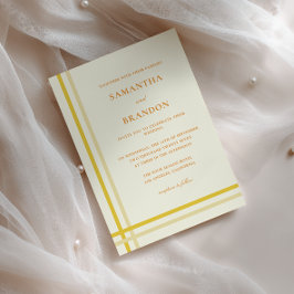 Elegante moderne formelle Schrift Buttergelbe Hoch Einladung