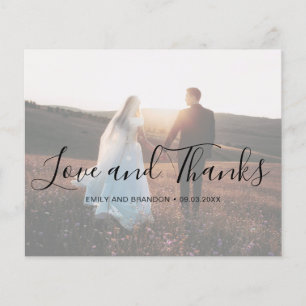 Elegante moderne Foto Budget-Hochzeit-Dankeskarten