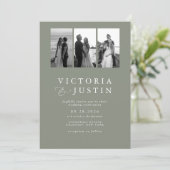 Elegante Moderne Foto Collage Wedding Einladung (Stehend Vorderseite)