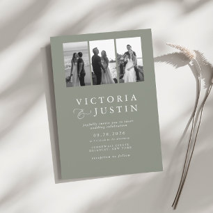 Elegante Moderne Foto Collage Wedding Einladung