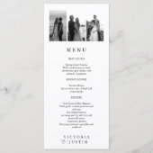 Elegante Moderne Foto Collage Wedding Menükarte (Vorderseite)