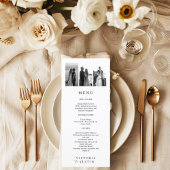 Elegante Moderne Foto Collage Wedding Menükarte