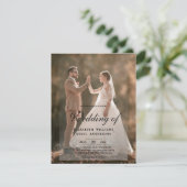 Elegante Moderne Foto Front & Back Wedding Einladung (Stehend Vorderseite)