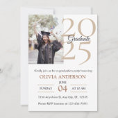 Elegante Moderne Foto Graduation Party Einladung (Vorderseite)