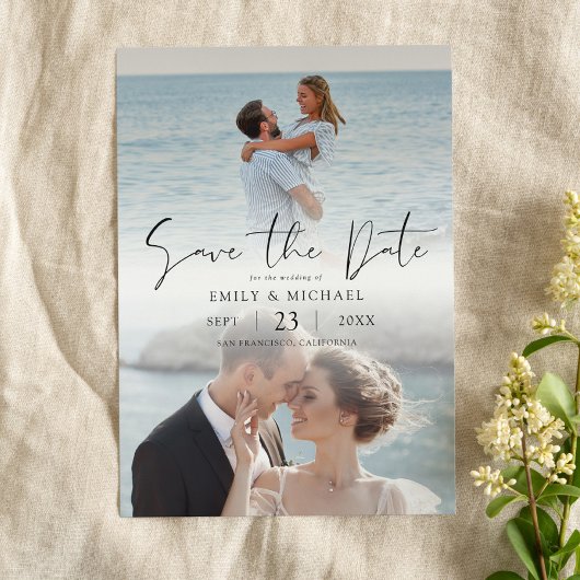 Elegante moderne Foto-Hochzeit Save The Date