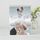 Elegante moderne Foto-Hochzeit Save The Date (Stehend Vorderseite)