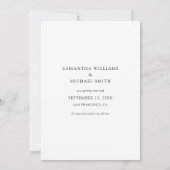 Elegante moderne Foto-Hochzeit Save The Date (Rückseite)