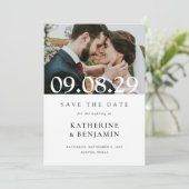 Elegante moderne Foto-Hochzeit Save The Date (Stehend Vorderseite)