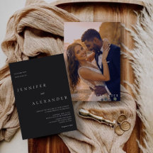 Elegante moderne Foto-Hochzeitseinladung