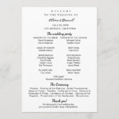 Elegante moderne Foto-Hochzeitsprogramm-Vorlage Programm (Rückseite)