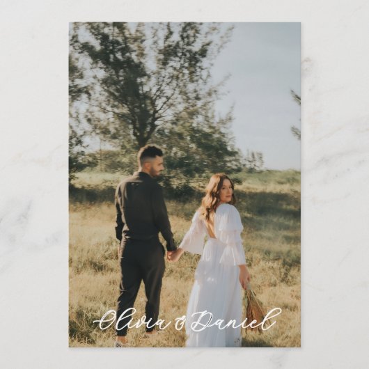 Elegante moderne Foto-Hochzeitsprogramm-Vorlage Programm (Vorderseite)