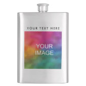 Elegante moderne Foto- oder Logo-Beste hochladen Flachmann (Vorderseite)