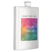 Elegante moderne Foto- oder Logo-Beste hochladen Flachmann (Rechts)