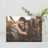 Elegante Moderne Foto Script Hochzeit Save The Date (Stehend Vorderseite)
