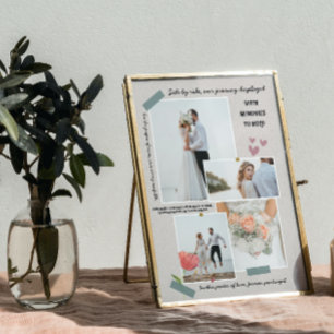 elegante moderne Fotocollage Hochzeit Neuvermählte Fotoplatte