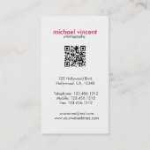 Elegante/moderne Fotografie-Visitenkarte Visitenkarte (Rückseite)