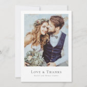 Elegante moderne Fotos Script Liebe & Dankesehende Dankeskarte (Vorderseite)