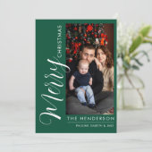 Elegante moderne Fotoweihnachtskarte |Frohe Weihna Feiertagskarte (Stehend Vorderseite)