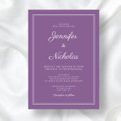 Elegante moderne französische Lilac-Script-Hochzei Einladung