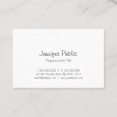Elegante moderne Freehand Script sauber Graceful Visitenkarte (Rückseite)