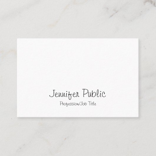 Elegante moderne Freehand Script sauber Graceful Visitenkarte (Vorderseite)