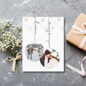 Elegante Moderne frohe Weihnachten Foto & Schneefl Postkarte