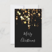 elegante moderne frohe Weihnachtsgolden-Sterne Einladung (Vorderseite)