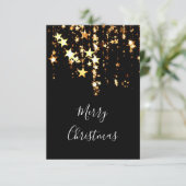 elegante moderne frohe Weihnachtsgolden-Sterne Einladung (Stehend Vorderseite)