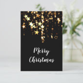 elegante moderne frohe Weihnachtsgolden-Sterne Einladung (Stehend Vorderseite)