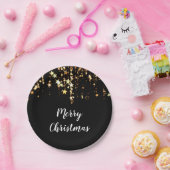 elegante moderne frohe Weihnachtsgolden-Sterne Pappteller (Party)