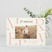 Elegante moderne fröhliche Weihnachts-Foto-Typogra Ankündigung (Stehend Vorderseite)