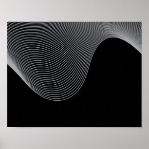 Elegante, moderne, futuristische Wave Abstraktion Poster