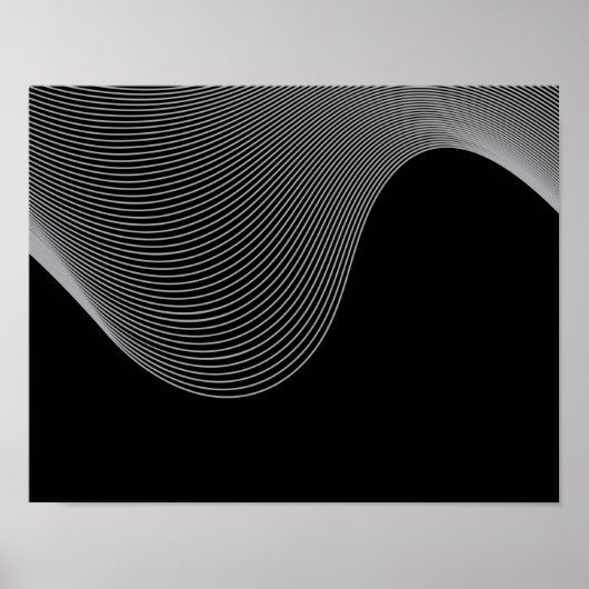 Elegante, moderne, futuristische Wave Abstraktion Poster (Vorne)