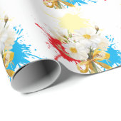 Elegante moderne Gänseblümchen-Blume Geschenkpapier (Rolleneckpunkt)