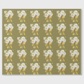 Elegante moderne Gänseblümchen-Blume Geschenkpapier (Flach)