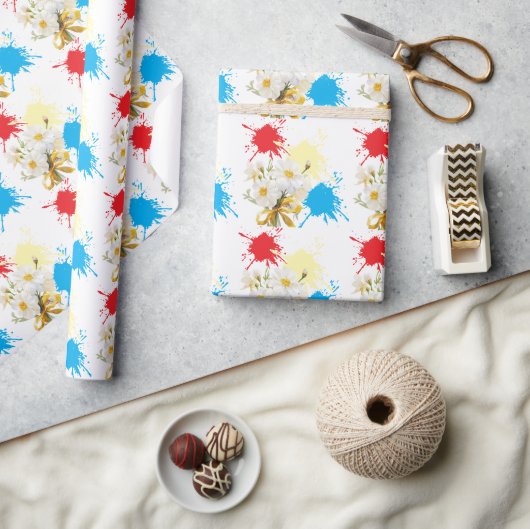 Elegante moderne Gänseblume Geschenkpapier (Kunsthandwerk)