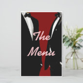 Elegante moderne Gay Men Wedding Menu (Stehend Vorderseite)
