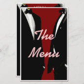 Elegante moderne Gay Men Wedding Menu (Vorne/Hinten)