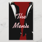 Elegante moderne Gay Men Wedding Menu (Vorderseite)