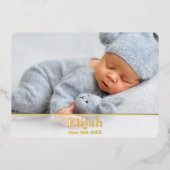 Elegante moderne Geburtsankündigung - Baby Boy Folieneinladung (Vorderseite)