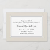 Elegante moderne Geburtsankündigung - Gender Neutr Ankündigung (Rückseite)