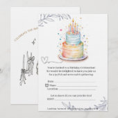 Elegante moderne Geburtstagseinladungskarte Einladung (Vorne/Hinten)