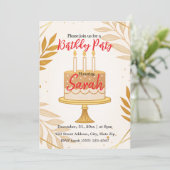 elegante, moderne Geburtstagsparty Einladung (Stehend Vorderseite)