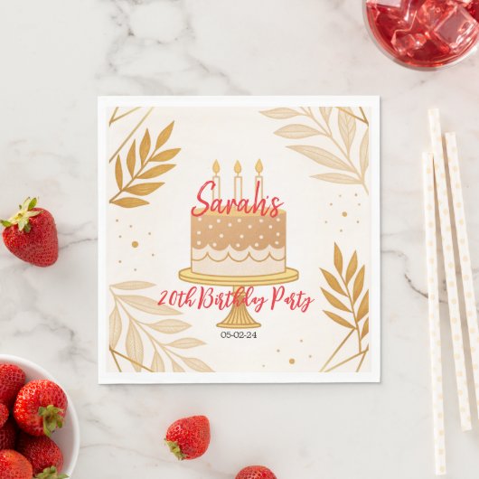 elegante, moderne Geburtstagsparty Serviette (Beispiel)