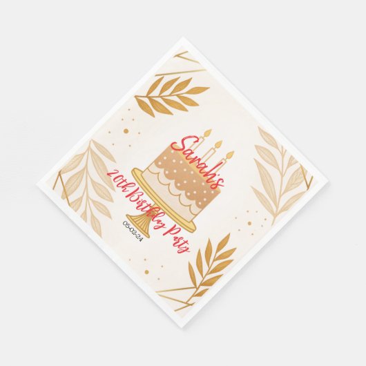 elegante, moderne Geburtstagsparty Serviette (Ecke)