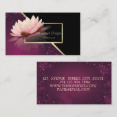 Elegante Moderne Geometrie, Elegante Lotus Visitenkarte (Vorne/Hinten)