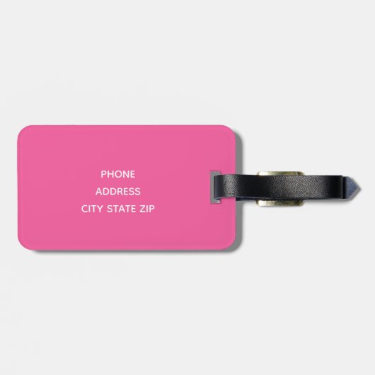 Elegante moderne geometrisch rosa Ledernuancen Gepäckanhänger (Rückseite horizontal)