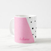 Elegante moderne geometrisch rosa Ledernuancen Kaffeetasse (Vorderseite Links)