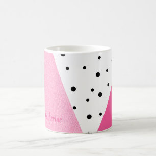 Elegante moderne geometrisch rosa Ledernuancen Kaffeetasse