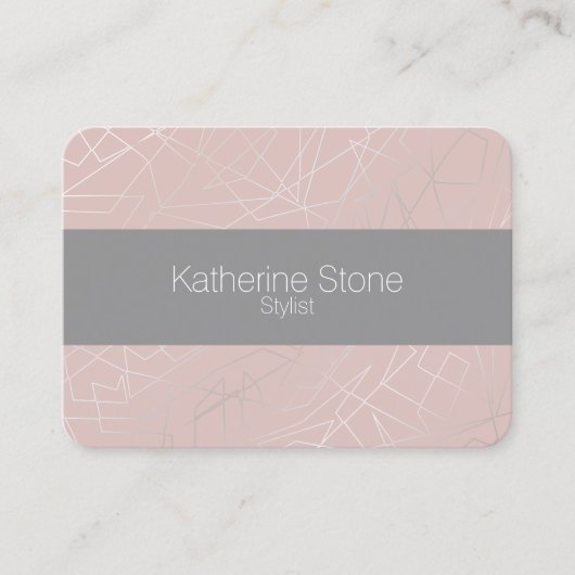 Elegante, moderne, geometrische Dreiecke rosa Visitenkarte (Vorderseite)